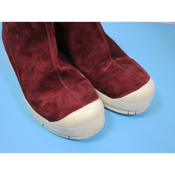 A7EIJE women's suede zip up boots /High tops Plum Burgandy -size M - Picture 8 of 10